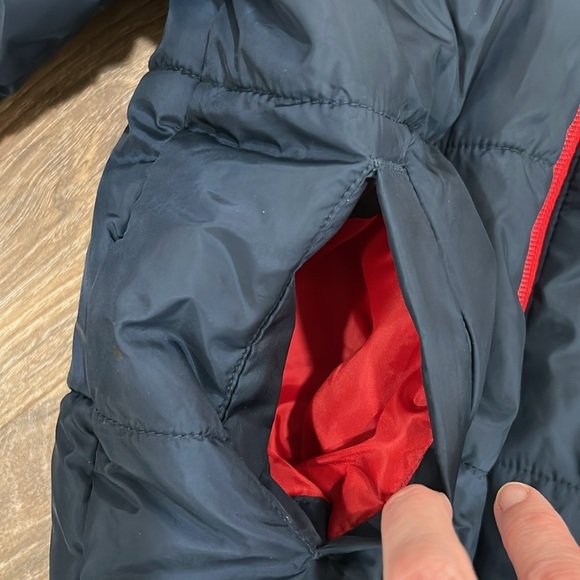 Converse All Star Boys Quilted Jacket S 8-10yrs Blue Hood Zipper Chuck Taylor - Picture 5 of 16